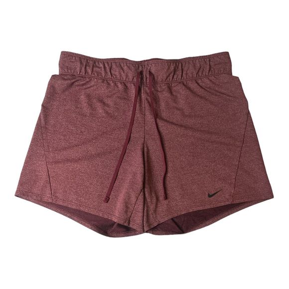 Nike Dri Fit Drawstring Athletic Shorts Crossfit Gym Running Maroon Women’s S - Picture 1 of 11